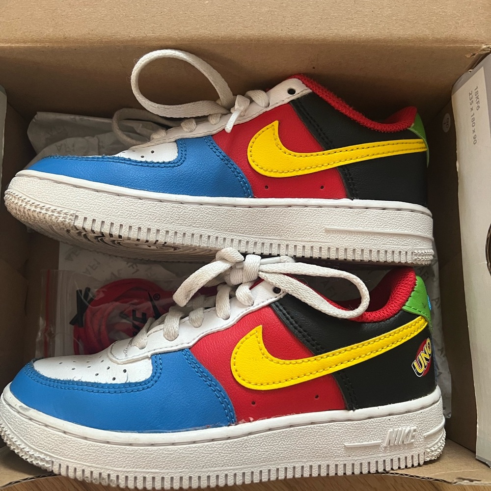 Nike Multicolor Sneakers with Yellow Swoosh - UNO themed